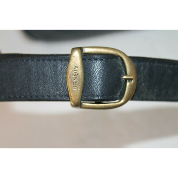 Etienne Aigner Shoulder Bag Vintage Black Leather Purse Double Compartments - Picture 5 of 9